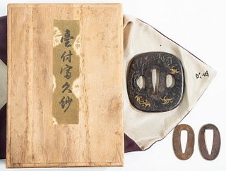 JAPANESE SWORD TSUBA IN BOX