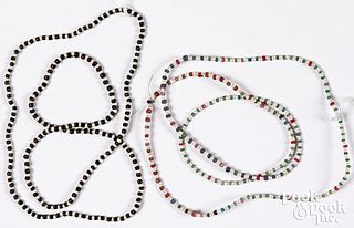 Two strands of Native American Indian pony beads