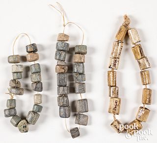 Group of bone and stone beads.