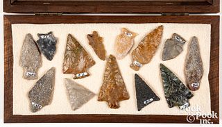 Thirteen various Pennsylvania stone point types