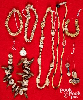 Various Native American shell beads