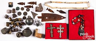 Collection of trade goods common to the fur trade