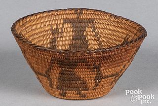 Pima Indian miniature figural coiled basket