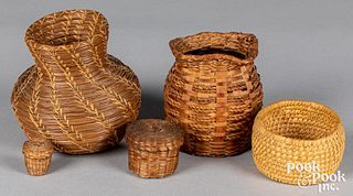 Five Native American Indian basketry items