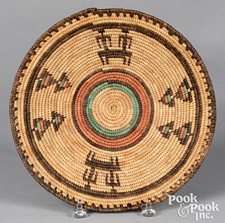 African tribal coiled tray basket