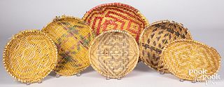 Six Hopi Indian sifting baskets