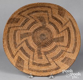 Large Papago Indian coiled tray basket, ca. 1900