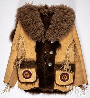 Native American Indian made buffalo hide coat
