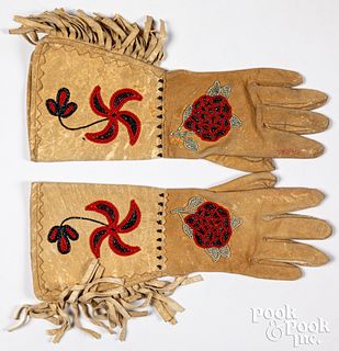 Sioux Indian woman's gloves made from hide