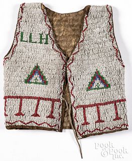Sioux Indian beadwork child's vest