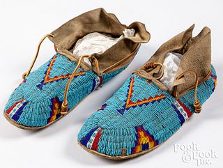 Northern Plains Indian beaded moccasins