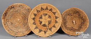 Three Dine Navajo Indian wedding baskets