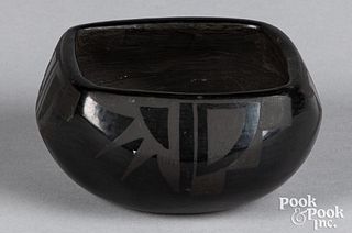 Santa Clara Pueblo Indian pottery square bowl