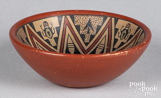 Santa Clara Pueblo Indian polychrome pottery bowl