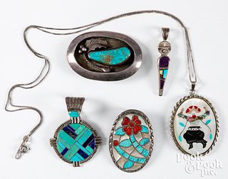 Two Zuni pendants