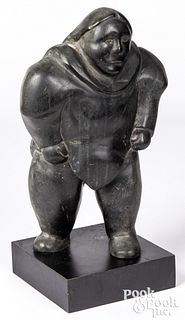 Large Inuit Indian carved soapstone figure