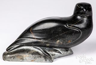 Large Inuit Indian carved hardstone bird