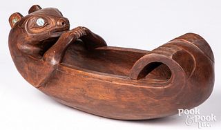 Don Lelooska, carved otter bowl