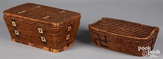 Two Columbian River Basin Indian baskets