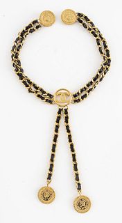 Chanel Gold-Tone Link and Medallion Triple Brooch
