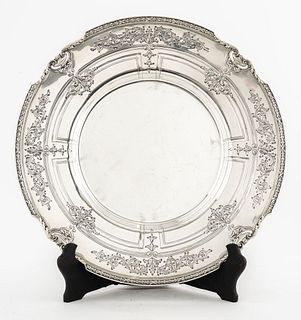 Neoclassical Style Sterling Silver Circular Tray