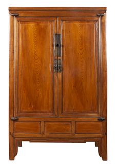 Chinese Carved Hardwood Armoire