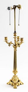 French Neoclassical Manner Ormolu Candelabra Lamp