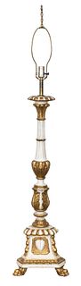 Italian Baroque Style Carved Giltwood Floor Lamp