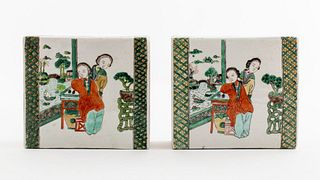 Chinese Famille Rose Porcelain Pillows, Pair