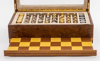 Italian Chess & Checkers Game Box