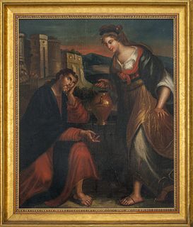 After Lavinia Fontana Oil, Christ & Woman at Well