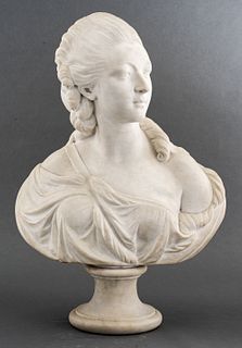 After Pajou 'Comtesse Du Barry' Marble Bust