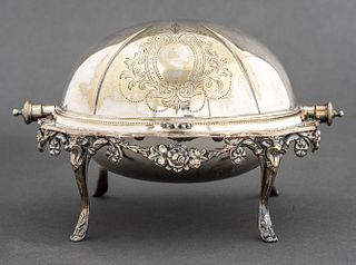 English Silver-Plate Revolving Butter Tureen