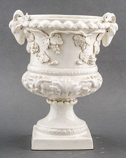 Spanish White Ceramic Floral Planter