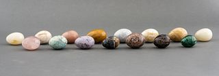 Group of Polished Mineral & Stone Specimen Eggs,15