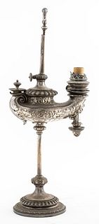 Bright & Co Argand Silver-Plate Lamp