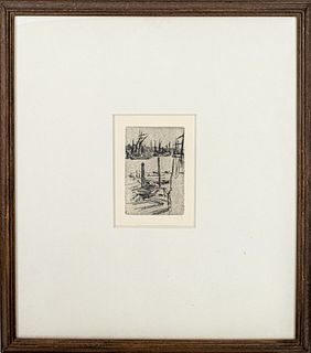 Whistler "Wapping (The Tiny Pool)" Etching