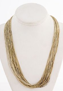 Navajo Liquid Silver Multi-Strand Bead Necklace