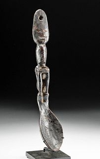 19th C. Philippine Ifugao Wood Spoon w/ Figural Handle