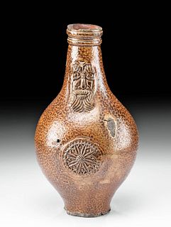 16th C. German Salt-Glazed Stoneware Bellarmine Jug