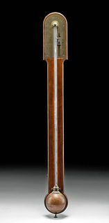 Late 18th C. English Mahogany & Glass Stick Barometer