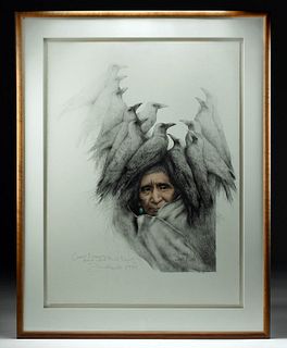 Exhibited Frank Howell Trial Proof - Crow Dreamer, 1984