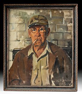 Framed & Signed Draper Portrait of Mr. E.E. Perry, 1949