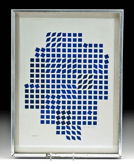 Signed Vasarely Serigraph for CODE by Lambert, 1967