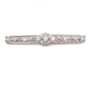 1920’s Platinum Diamond Bar Brooch