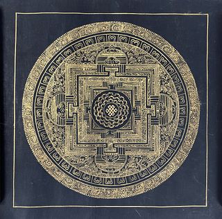 A Tibetan Mandala Thanka on Cotton Canvas