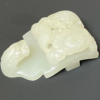 A Chinese Qing Dynasty White Jade Buckle