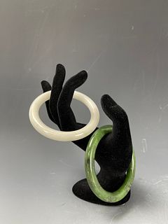 Two Jade Bangle Bracelets