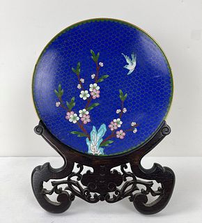 A Pair of Chinese Cloisonne Enamel Plate