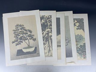 Five Japanese Woodblock Print Nisaburo Ito